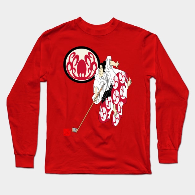 Detroit Red Wings Samurai Long Sleeve T-Shirt by BennySensei